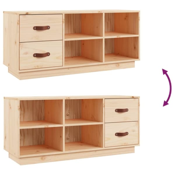 Skoopbevaring - Living skobænk 100x34x45 cm massivt fyrretræ
