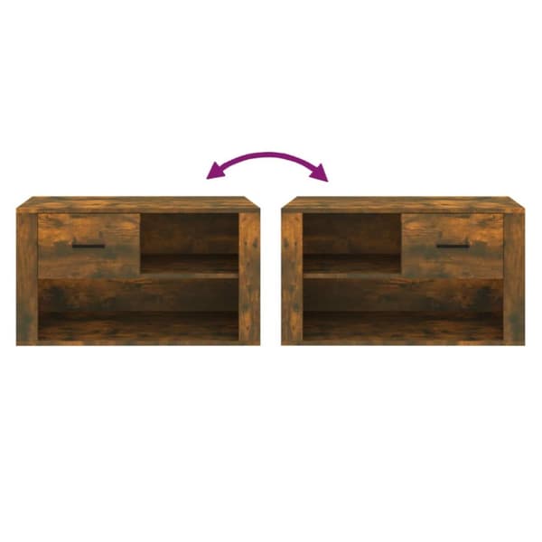 Skoopbevaring - Living skoskab 80x35x45 cm konstrueret træ røget egetræsfarve