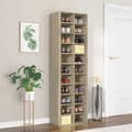Miniatyrbillede 2 af 9: Skoopbevaring - Living skoskab 54x34x183 cm konstrueret træ sonoma-eg