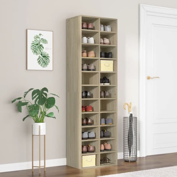 Skoopbevaring - Living skoskab 54x34x183 cm konstrueret træ sonoma-eg