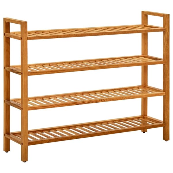 Skoställ & skohyllor - Living Skohylla med 4 hyllor 100x27x80 cm massiv ek