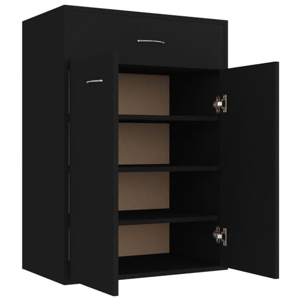 Skoopbevaring - Living skoskab 60x35x84 cm konstrueret træ sort
