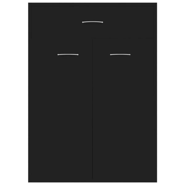 Skoopbevaring - Living skoskab 60x35x84 cm konstrueret træ sort