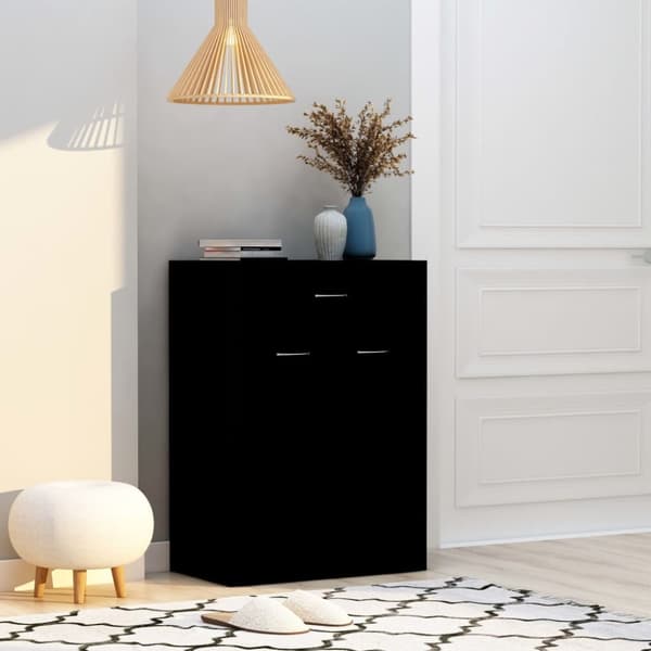 Skoopbevaring - Living skoskab 60x35x84 cm konstrueret træ sort