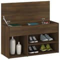 Miniatyrbillede 4 af 9: Skoopbevaring - Living skobænk 80x30x45 cm konstrueret træ brun egetræ
