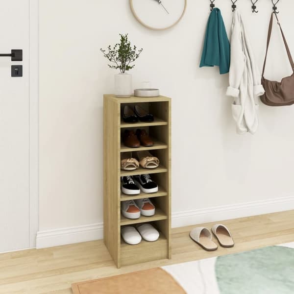 Skoopbevaring - Living skoreol 31,5x35x90 cm spånplade sonoma-eg