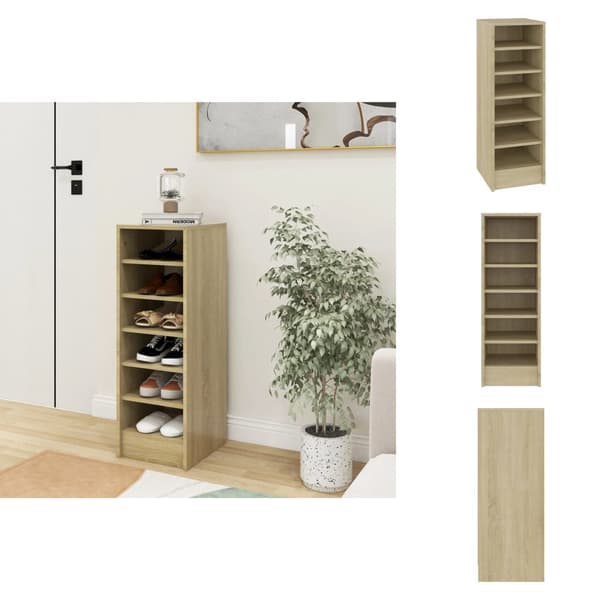 Skoopbevaring - Living skoreol 31,5x35x90 cm spånplade sonoma-eg