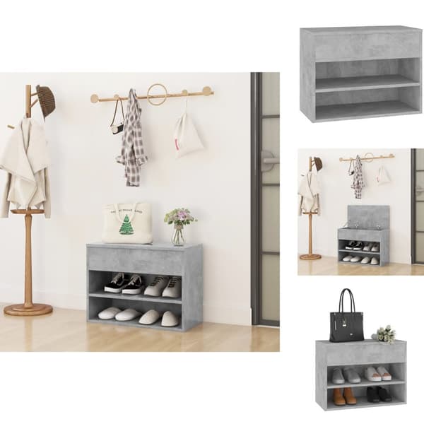 Skoställ & skohyllor - Living Skobänk betonggrå 60x30x45 cm konstruerat trä
