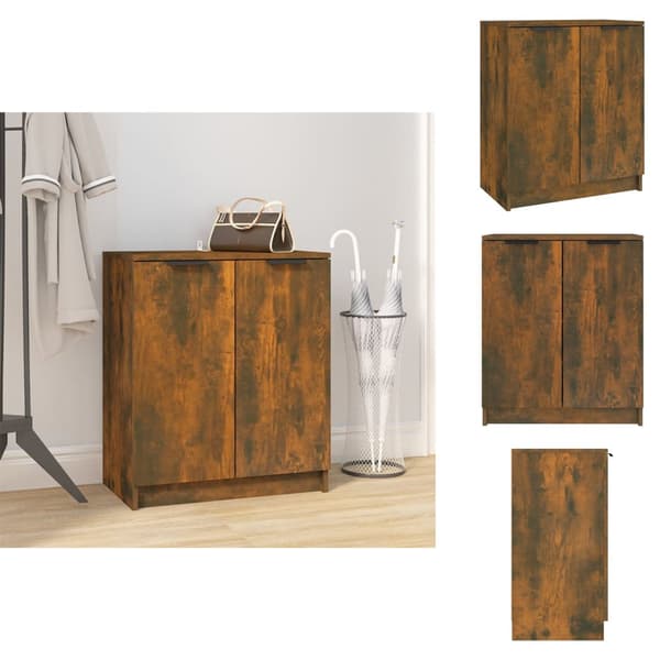 Skoställ & skohyllor - Living Skoskåp rökfärgad ek 59x35x70 cm konstruerat trä