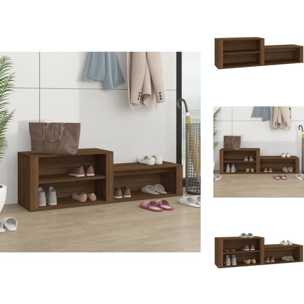 Skoopbevaring - Living skoskab 150x35x45 cm konstrueret træ brun egetræ