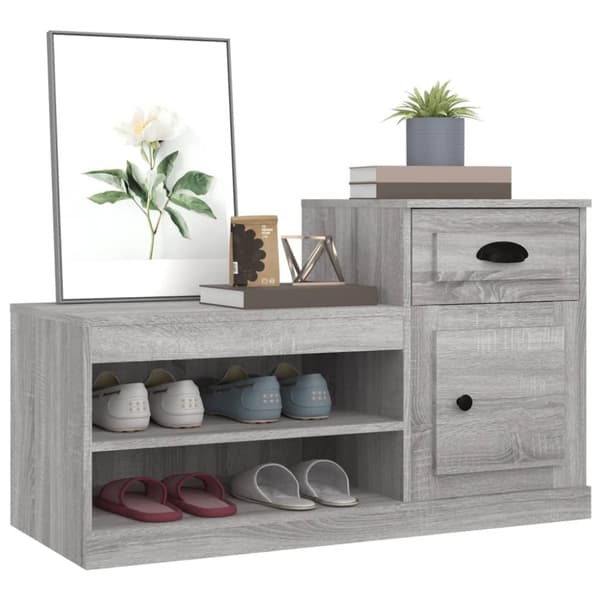 Skoopbevaring - Living skoskab 100x42x60 cm konstrueret træ grå sonoma-eg
