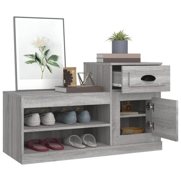 Skoopbevaring - Living skoskab 100x42x60 cm konstrueret træ grå sonoma-eg