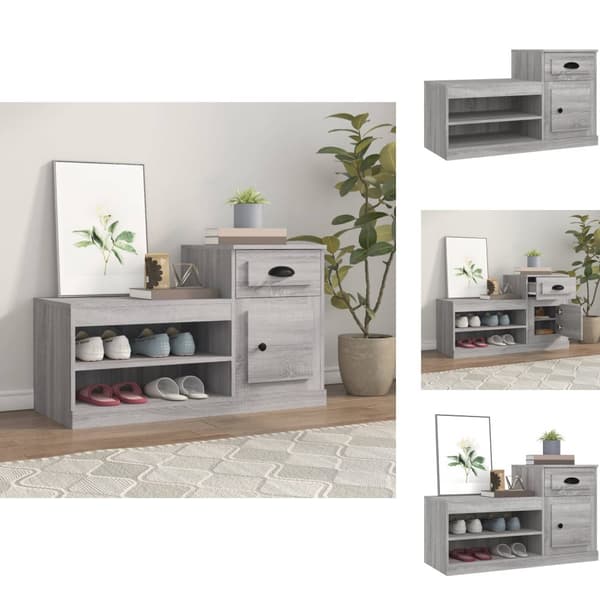 Skoopbevaring - Living skoskab 100x42x60 cm konstrueret træ grå sonoma-eg