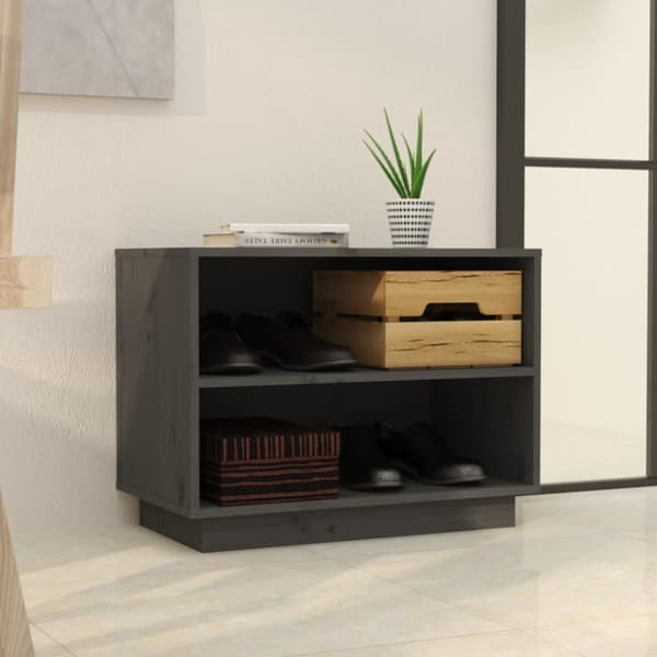 Kenkähyllyt & -telineet - Living Kenkäkaappi harmaa 60x34x45 cm täysi mänty