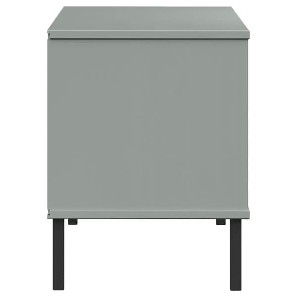 Skoopbevaring - Living skoreol med metalben OSLO 106x35x45 cm massivt træ grå