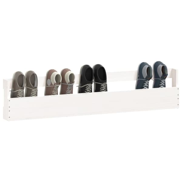 Skoopbevaring - Living væghængte skohylder 2 stk. 110x9x23 cm massivt fyrretræ Hvid
