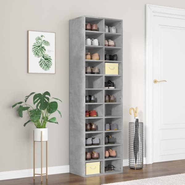 Skoställ & skohyllor - Living Skoskåp betonggrå 54x34x183 cm konstruerat trä