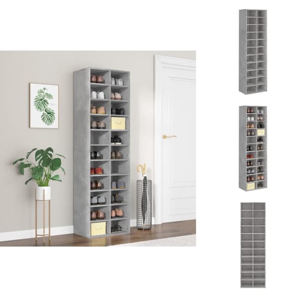 Skoställ & skohyllor - Living Skoskåp betonggrå 54x34x183 cm konstruerat trä