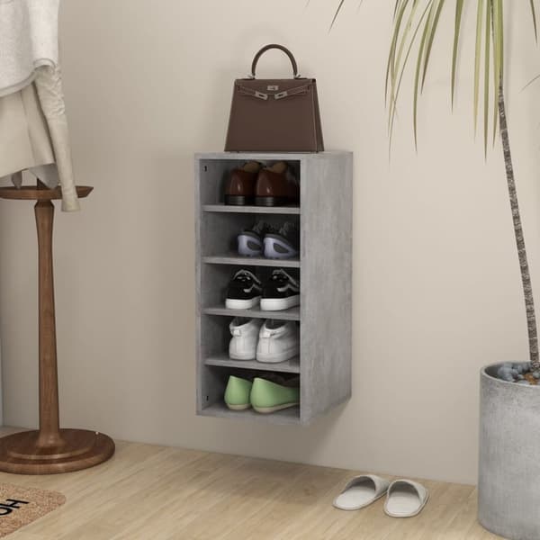 Skoopbevaring - Living skoskab 31,5x35x70 cm spånplade betongrå