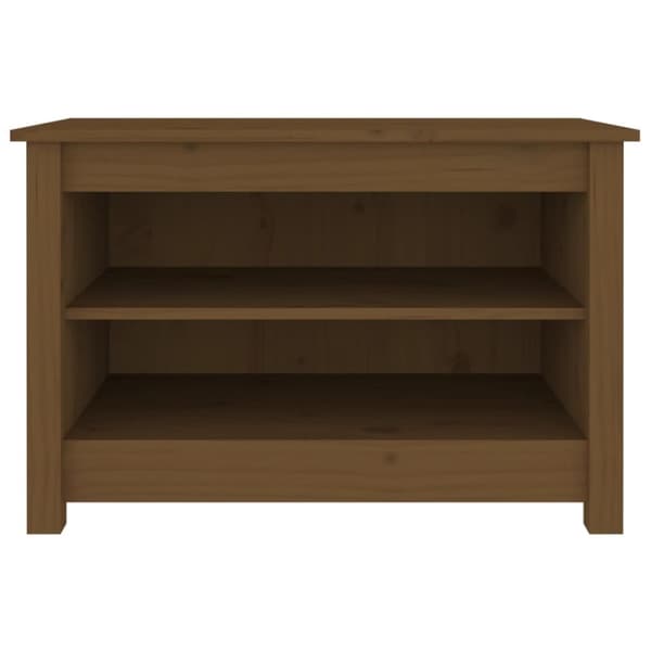 Skoopbevaring - Living skobænk 70x38x45,5 cm massivt fyrretræ gyldenbrun