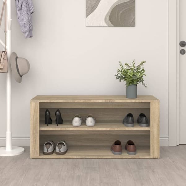 Skoopbevaring - Living skoreol 100x35x45 cm konstrueret træ sonoma-eg