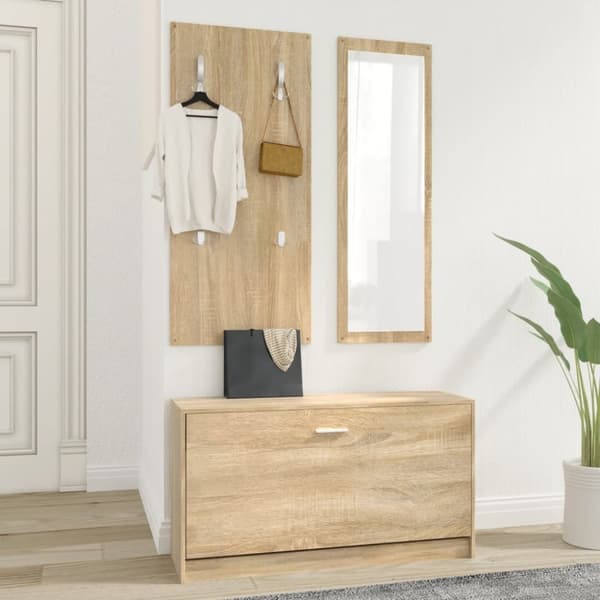 Kenkähyllyt & -telineet - Living 3-in-1 Kenkäkaappisarja Sonoma-tammi tekninen puu