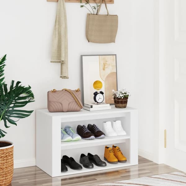 Skoopbevaring - Living skoreol 75x35x45 cm konstrueret træ hvid
