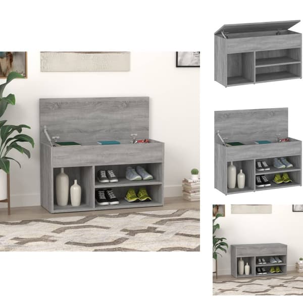 Kenkähyllyt & -telineet - Living Kenkäpenkki harmaa Sonoma 80x30x45 cm tekninen puu