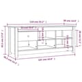 Miniatyrbillede 11 af 11: Skoopbevaring - Living skoreol 110x38x45,5 cm massivt fyrretræ