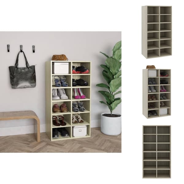 Skoopbevaring - Living skoreol 54x34x100,5 cm konstrueret træ sonoma-eg
