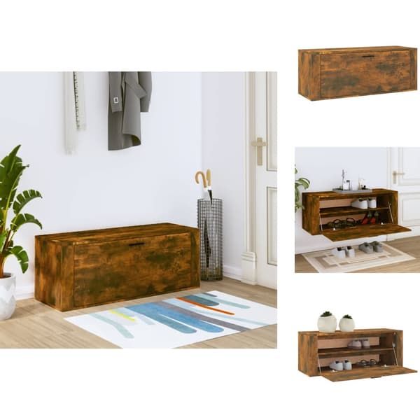 Kenkähyllyt & -telineet - Living Seinäkenkäkaappi savutammi 100x35x38 cm tekninen puu