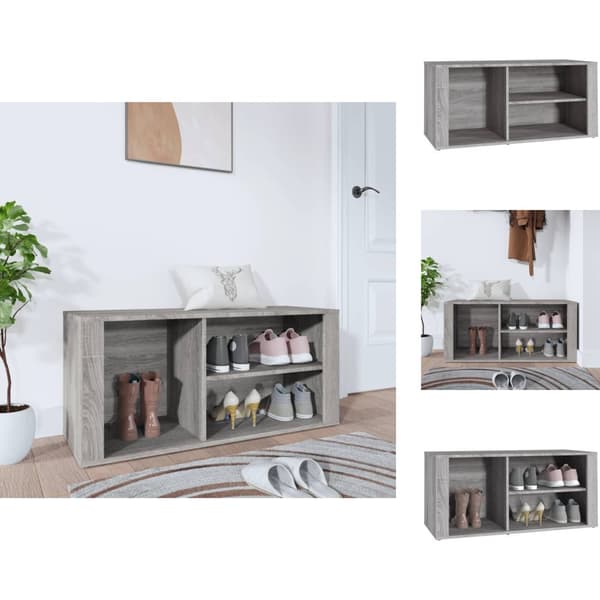 Skoopbevaring - Living skoskab 100x35x45 cm konstrueret træ grå sonoma-eg