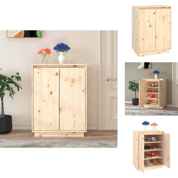 Skoställ & skohyllor - Living Skoskåp 60x35x80 cm massiv furu