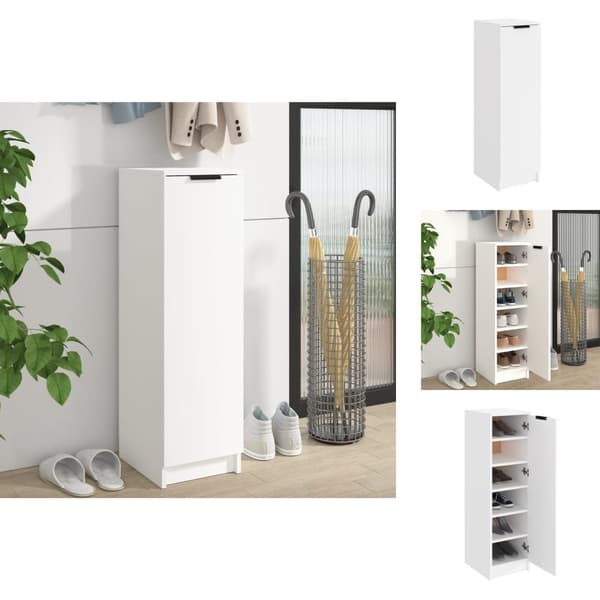 Skoopbevaring - Living skoskab 30x35x100 cm konstrueret træ hvid