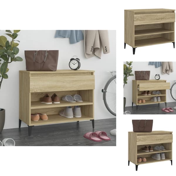 Kenkähyllyt & -telineet - Living Kenkäkaappi Sonoma-tammi 70x36x60 cm tekninen puu