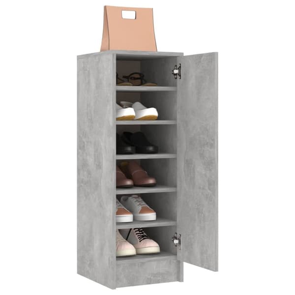 Skoopbevaring - Living skoskab 32x35x92 cm spånplade betongrå