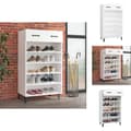 Miniatyrbillede 1 af 11: Skoopbevaring - Living skoreol 60x35x105 cm konstrueret træ hvid