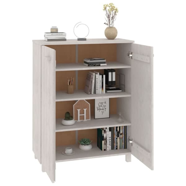 Skoopbevaring - Living skoskab HAMAR 85x40x108 cm massivt fyrretræ hvid