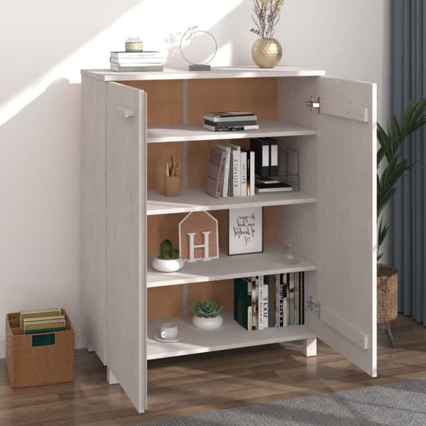Skoopbevaring - Living skoskab HAMAR 85x40x108 cm massivt fyrretræ hvid
