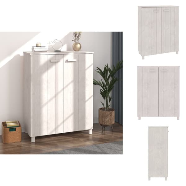 Skoopbevaring - Living skoskab HAMAR 85x40x108 cm massivt fyrretræ hvid