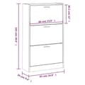 Miniatyrbillede 9 af 10: Skoopbevaring - Living skoskab 63x24x103 cm konstrueret træ hvid