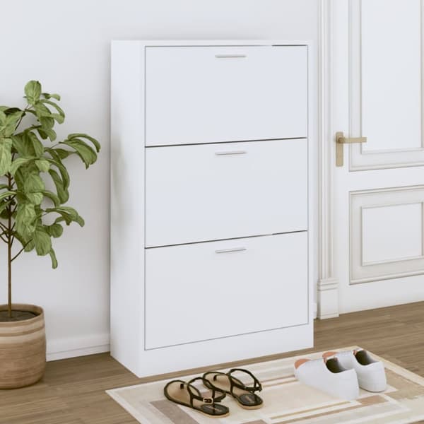 Skoopbevaring - Living skoskab 63x24x103 cm konstrueret træ hvid