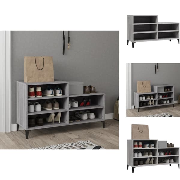 Skoställ & skohyllor - Living Skoskåp grå sonoma 102x36x60 cm konstruerat trä