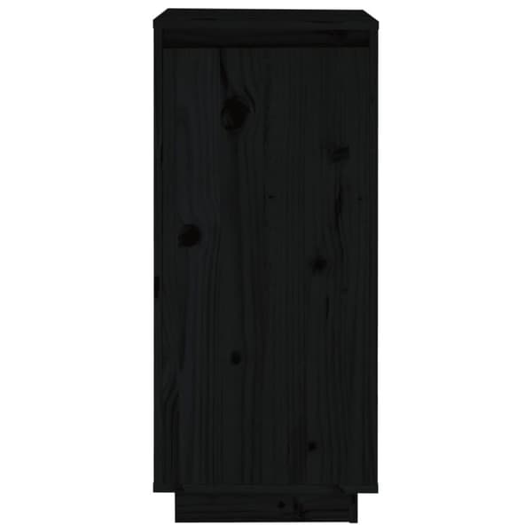 Skoopbevaring - Living skoreol 35x35x80 cm massivt fyrretræ sort
