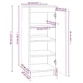 Miniatyrbillede 10 af 11: Skoopbevaring - Living skoreol 35x35x80 cm massivt fyrretræ sort