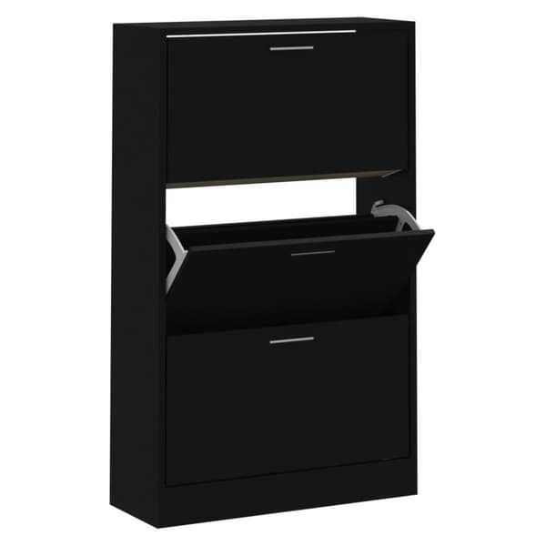 Skoställ & skohyllor - Living Skoskåp svart 63x24x103 cm konstruerat trä