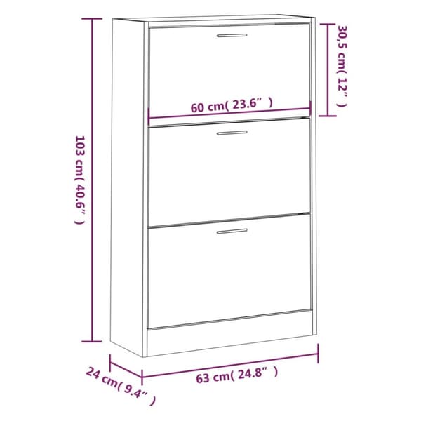 Skoställ & skohyllor - Living Skoskåp svart 63x24x103 cm konstruerat trä