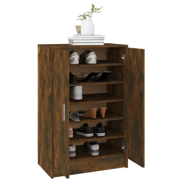 Skoopbevaring - Living skoskab 60x35x92 cm konstrueret træ røget egetræ