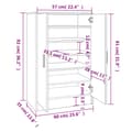 Miniatyrbillede 9 af 10: Skoopbevaring - Living skoskab 60x35x92 cm konstrueret træ røget egetræ