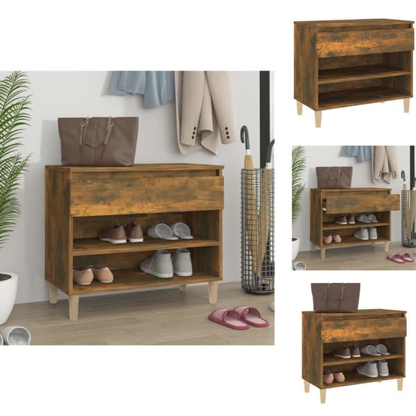 Skoopbevaring - Living skoskab 70x36x60 cm konstrueret træ røget egetræsfarve